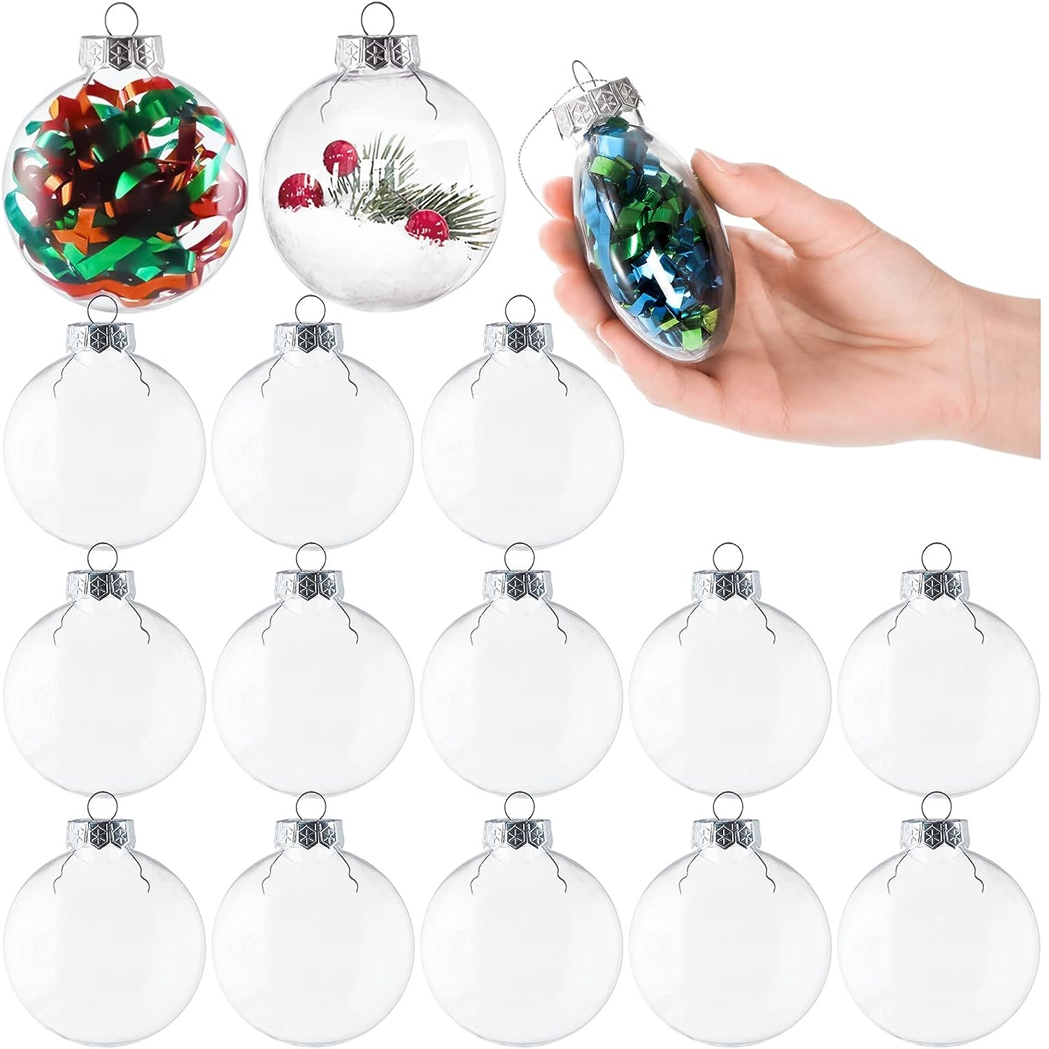 Clear Plastic Ornaments Christmas Ornament Fillable Balls for DIY