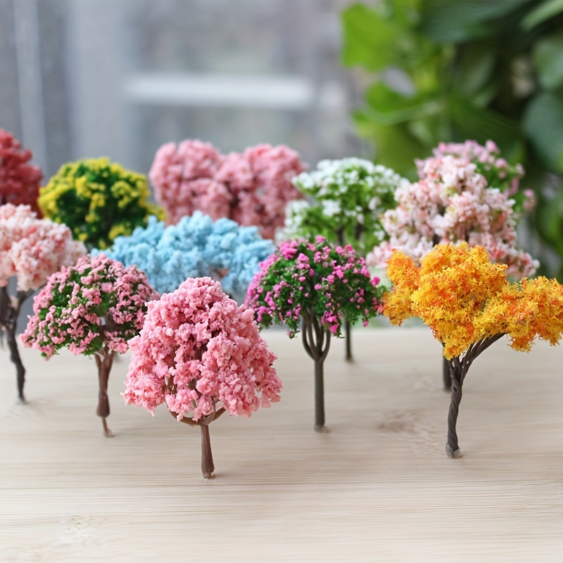 Árboles artificiales de flores de cerezo, decoración azul, flores falsas de  Sakura, paisaje de modelado Interior, decoración de fiesta de boda -  AliExpress