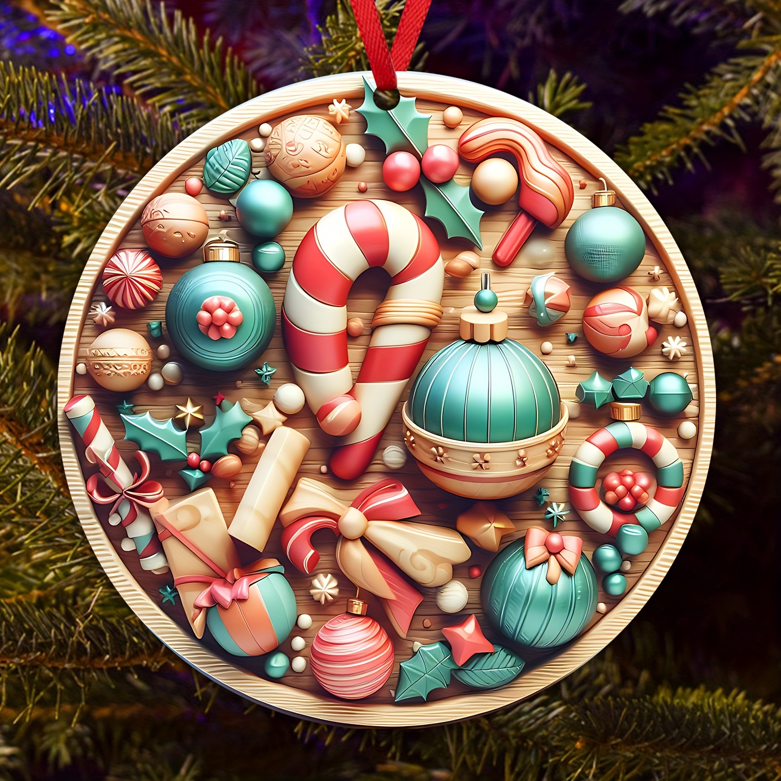 2d Christmas Theme Ornaments Decoration Hanging - Temu