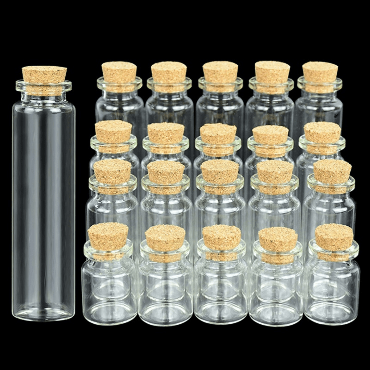 15 Pack Small Glass Bottles with Cork Stoppers - 1.7 oz (50ml