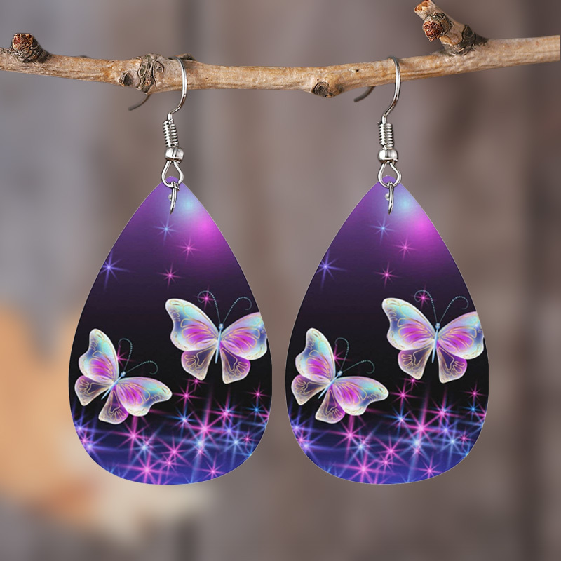 Butterfly Earrings Purple - Temu