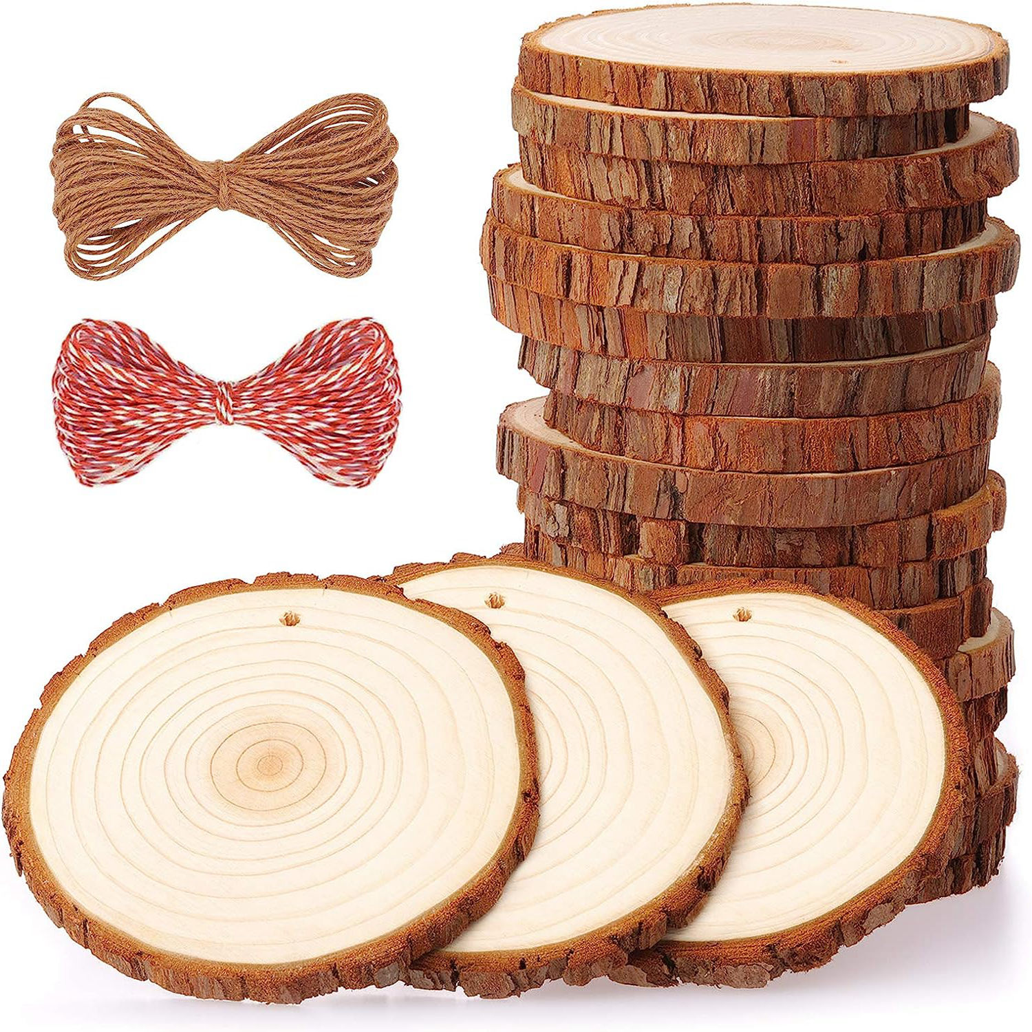20 Pcs 12 inch Unfinished Wood Circles, Thickness 2.6 mm, Wooden Rounds for Crafts, Wood Discs for DIY Painting Decorations, Weddings and Parties,by