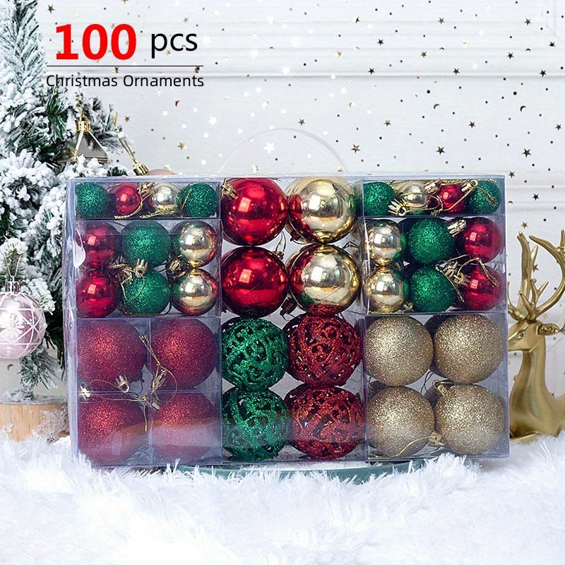 100pcs Christmas Ornament String 8in Green/Red Christmas Tree Hanging  String Ornaments 