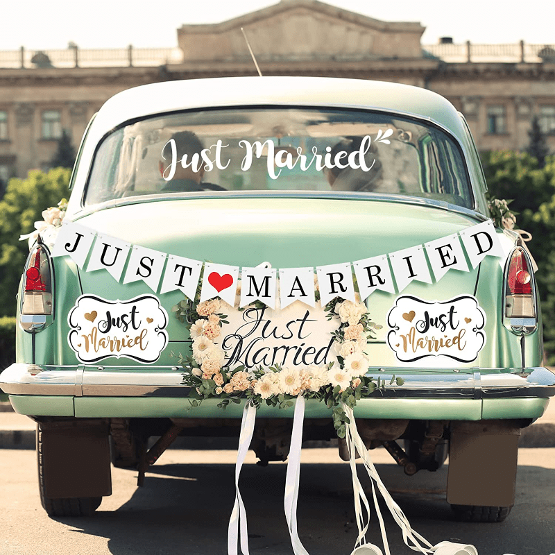 1 Unidad Decoración Flores Delanteras Coche Boda Conjunto - Temu