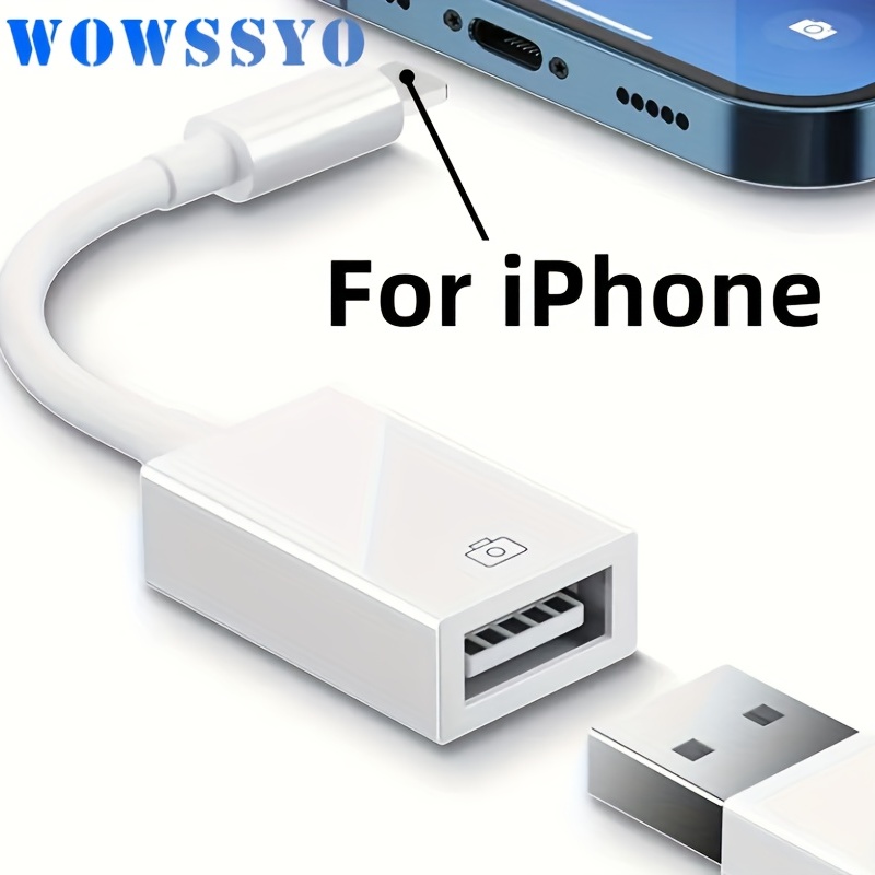 Adaptateur Lightning mâle vers USB femelle certifié Apple OTG et câble de  charge pour iPhone 11 12 Mini Max Pro XS XR X SE 7 8 Plus iPad Air A