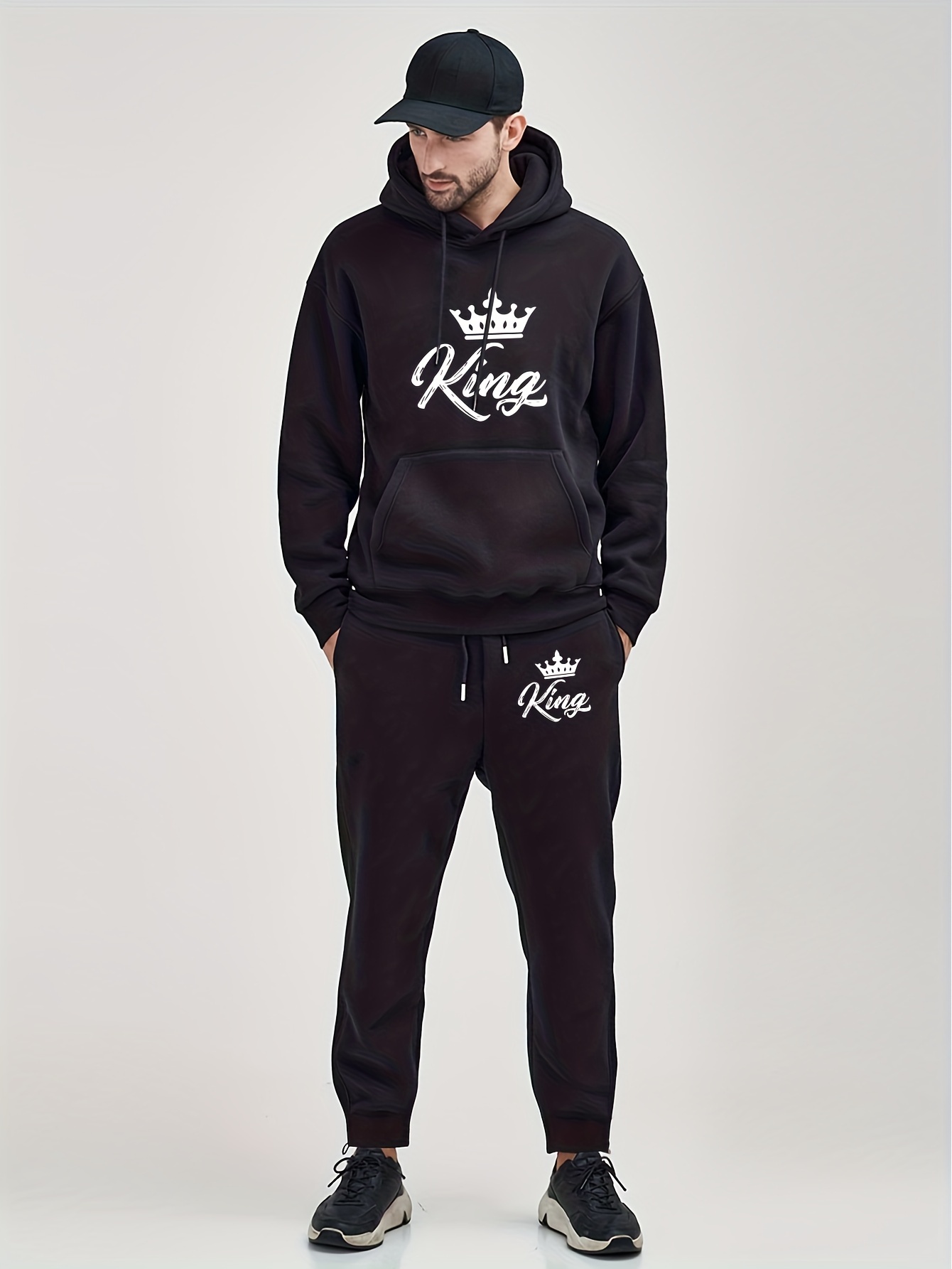 King Von Drawstring Hoodie & Pants Set Tracksuit Sportwear 2-Piece