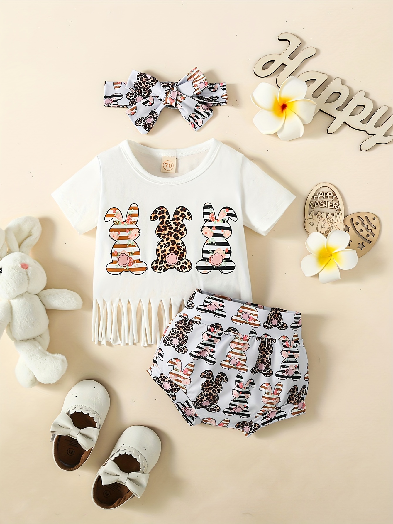 Infant Baby Boy Easter Outfit Mr Steal Your Eggs Bunny Short Sleeve T-Shirt  Top Pants Set Toddler 2Pcs Summer Clothes