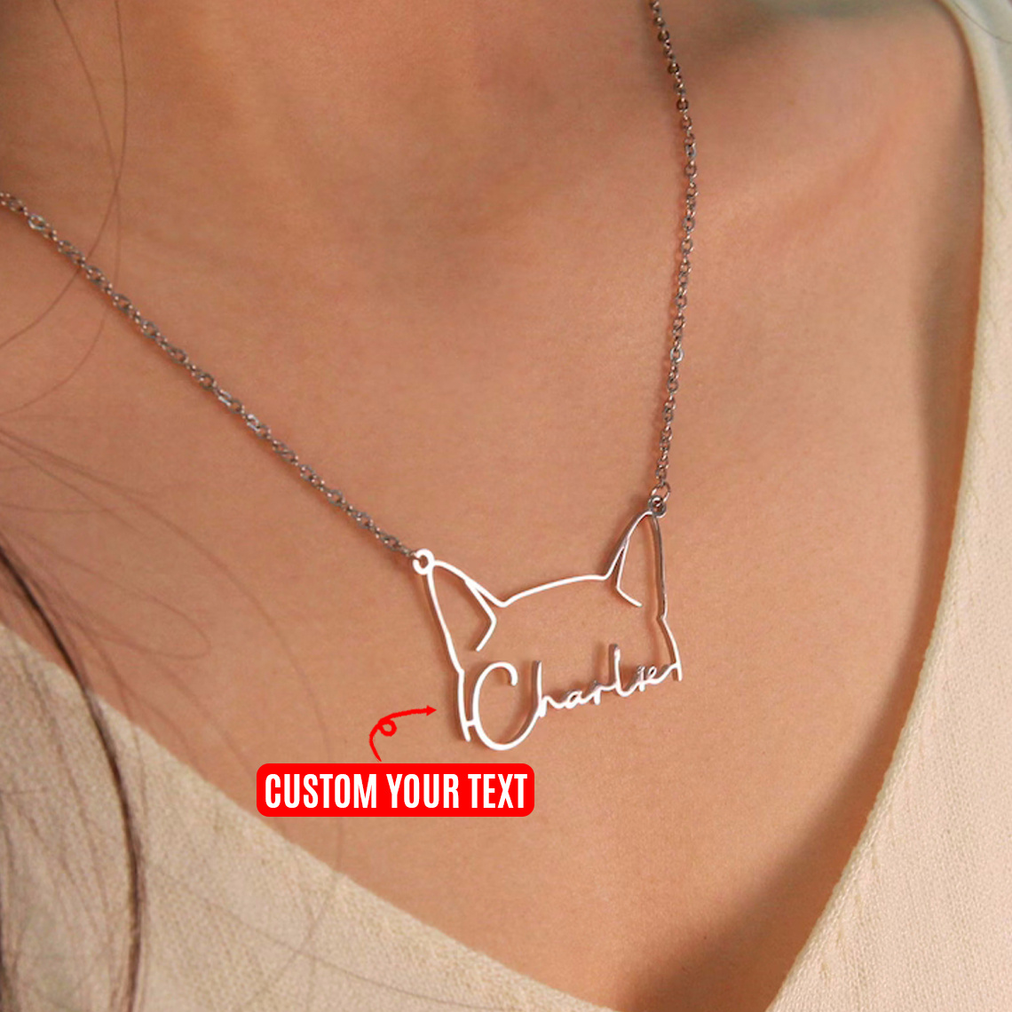 Personalized cat outlet necklace