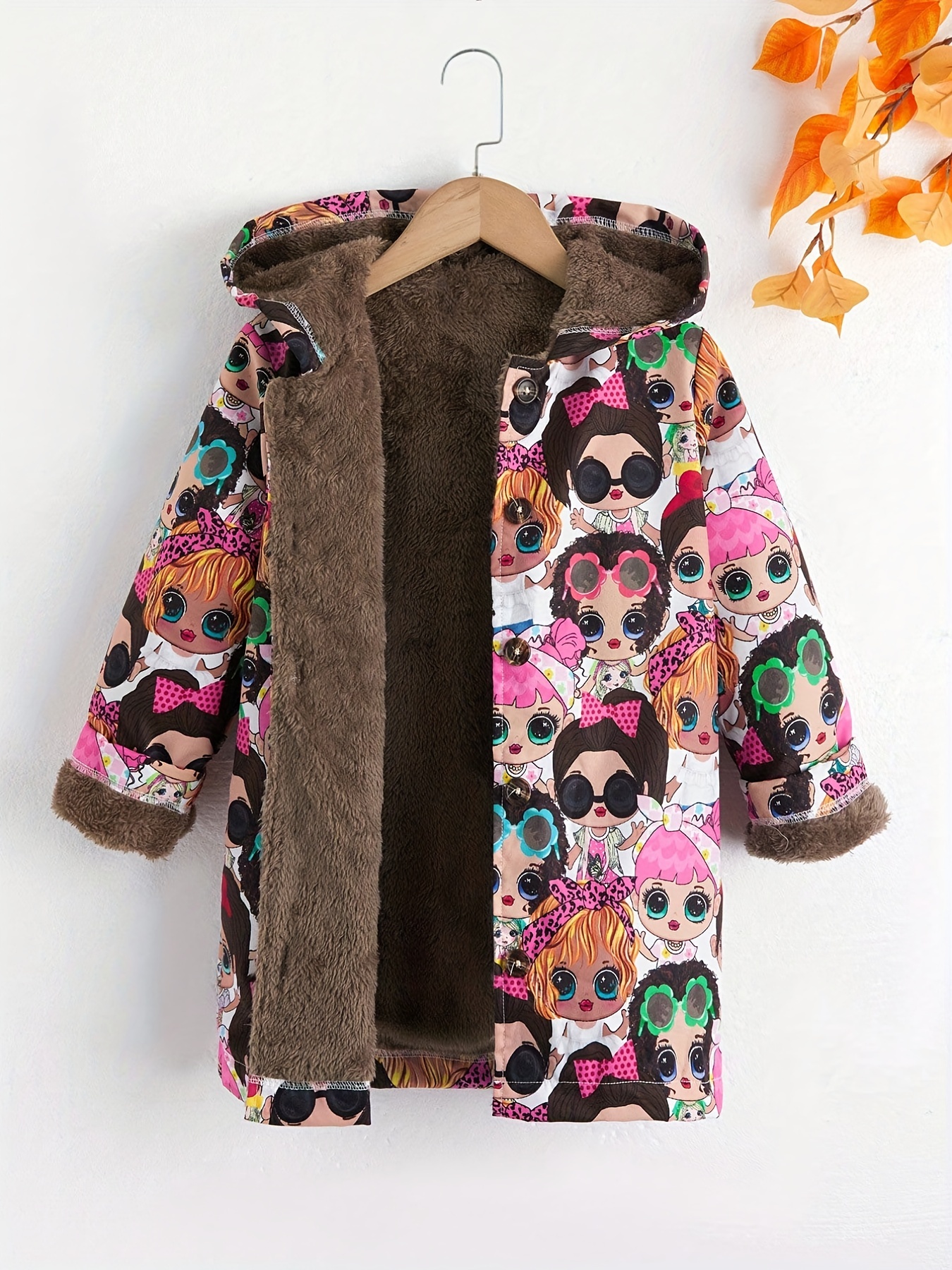 Girls Contrast Lining Overcoat Tuta Neve Casual Cappuccio - Temu Italy