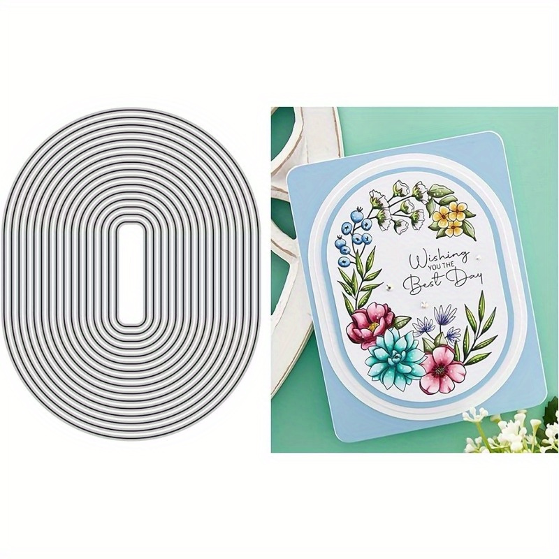 Nesting Oval Die Border Metal Die Cuts for Card Making,9Pc Oval