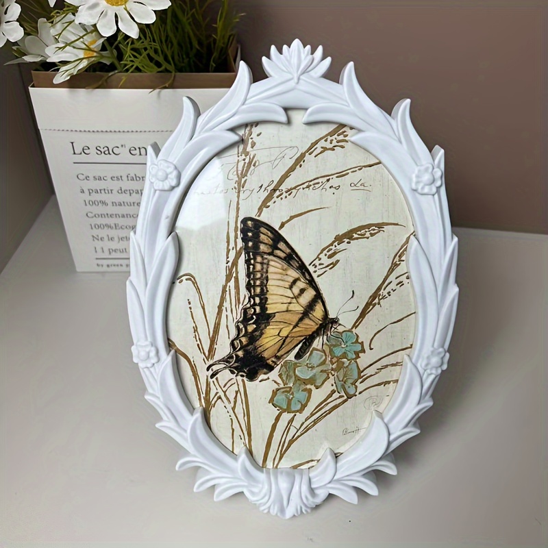 Espejo pared ovalado marco dorado mariposas -Espejos