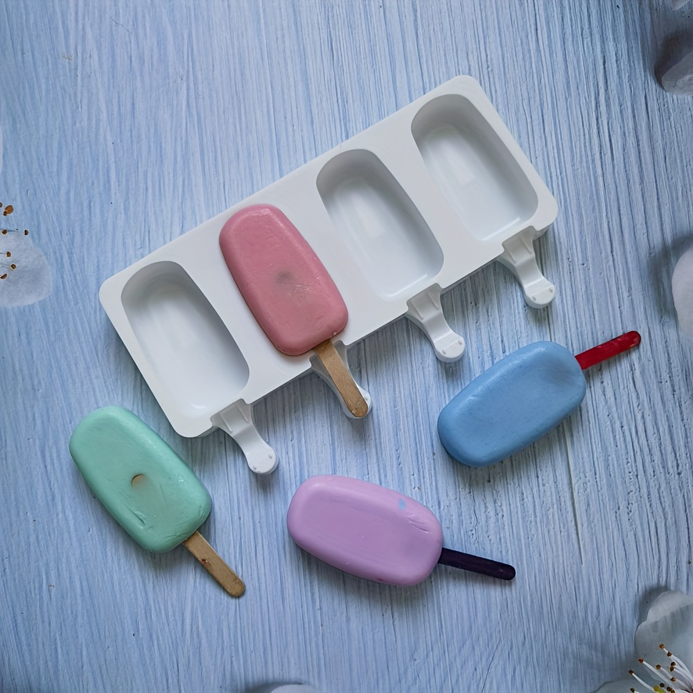 Silicone Ice Cream Mould Block 6 Cavity Frozen Molds Icy Pole Jelly Popsicle  Mold with Reuseable Sticks Kitchen Accessories - AliExpress