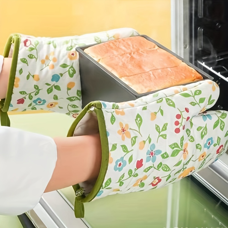 2pcs/1set Baking Oven Microwave Oven Insulation Gloves, High Temperature  Resistant Non-slip Silicone Insulation Clips