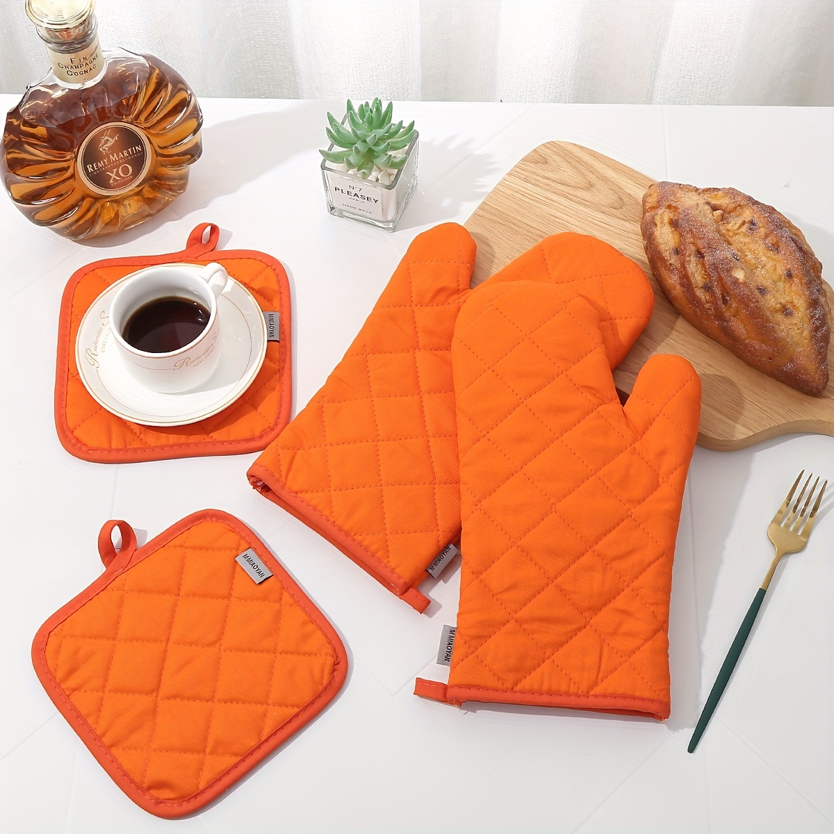 Oven Mitts And Pot Holders Sets, Silicone Oven Mitts Heat Resistant 600f, Oven  Mitt Set Soft Lining Good Grip, Oven Gloves And Trivet Mats 4 Piece Set