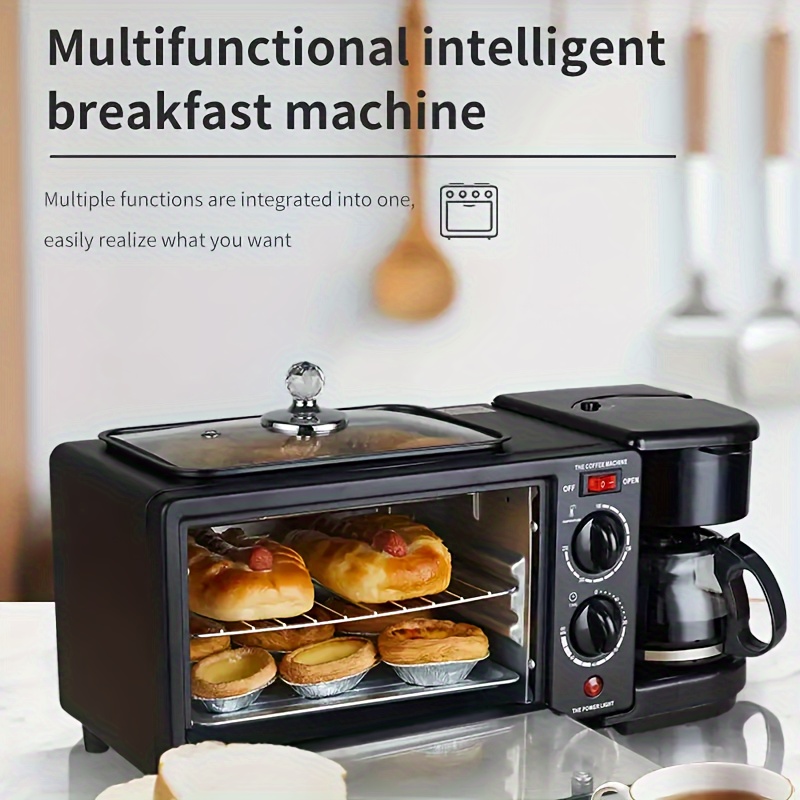 1pc European Standard Multifunctional Household Oven, Coffee & Bread Maker,  Toaster, Grill Three-in-one Breakfast Machine