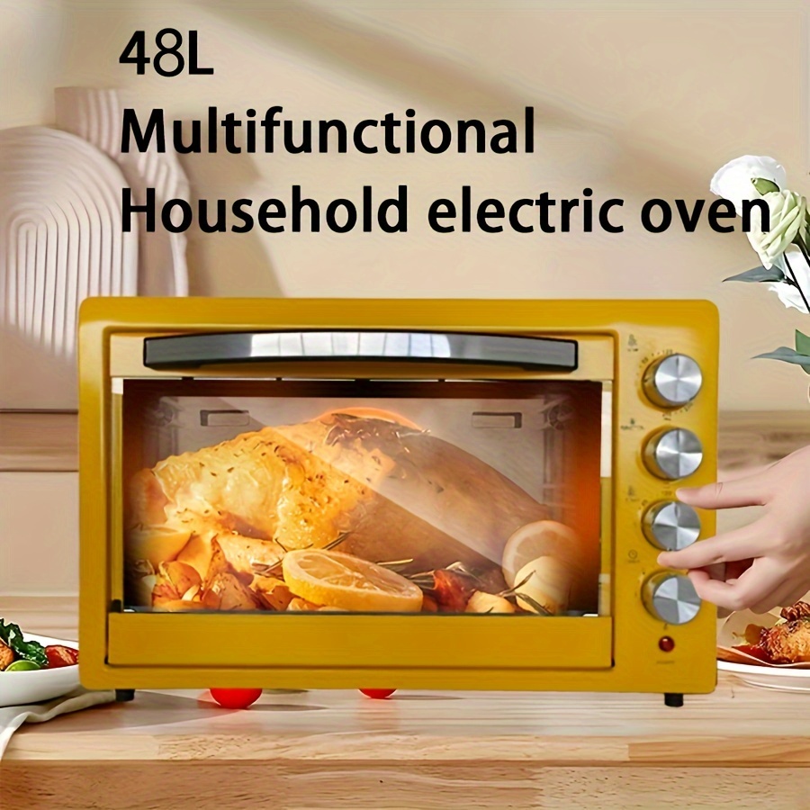  Horno, horno eléctrico, horno multifuncional para horno  doméstico, perilla automática, gran capacidad, tarta de huevo, horno de pan  (rojo) (Color : Red): Home & Kitchen
