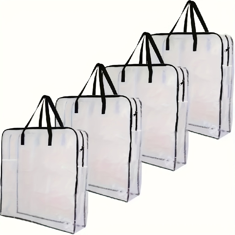 Sturdy Clear Storage Bags With Double Zippers And Handles - Temu