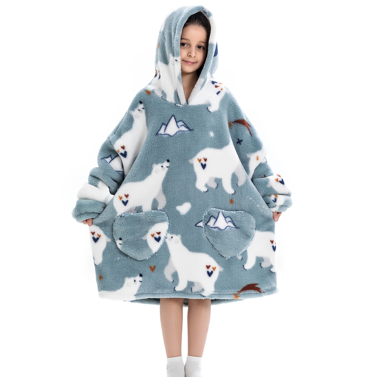 Disney Hooded Blanket - Coral Fleece Blanket Hooded Cute Cartoon Warm  Wearable - Aliexpress