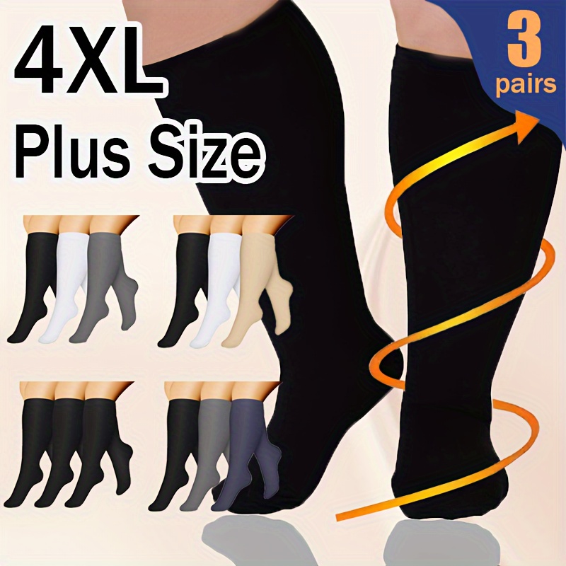 3 Pairs 4XL Compression Socks With Added Fat Men's Printed Cycling