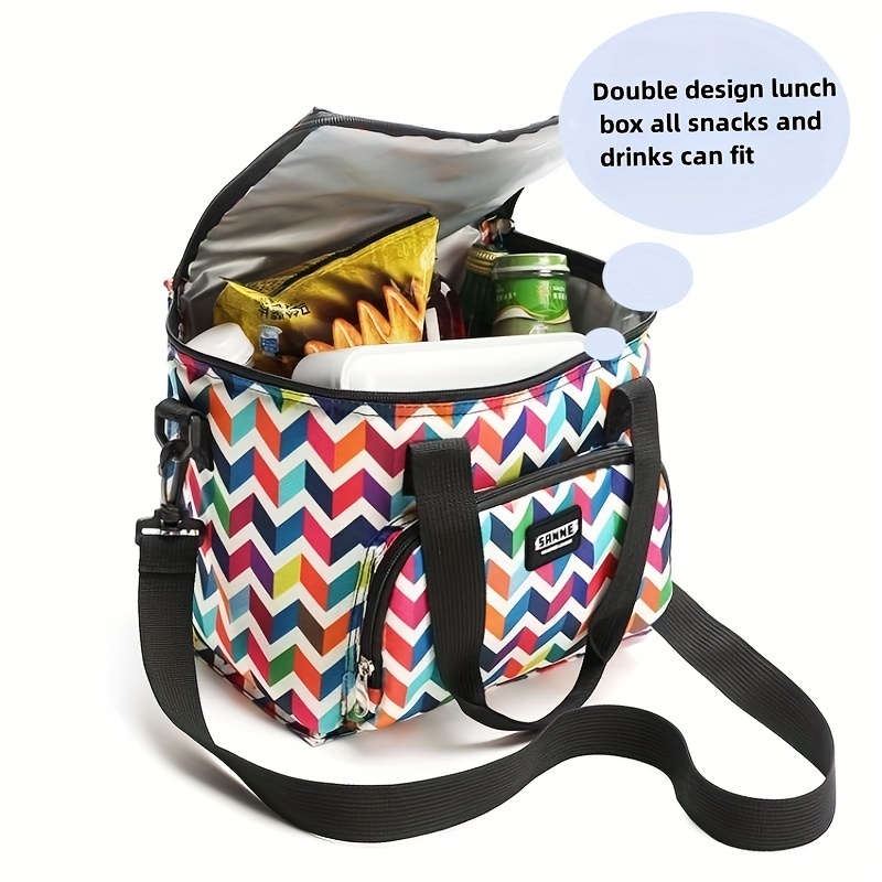 1pc Plaid Lunch Bag, Oxford Cloth Bubble Pattern Insulated Bag With  Waterproof Lining For Meal Prep And Picnic