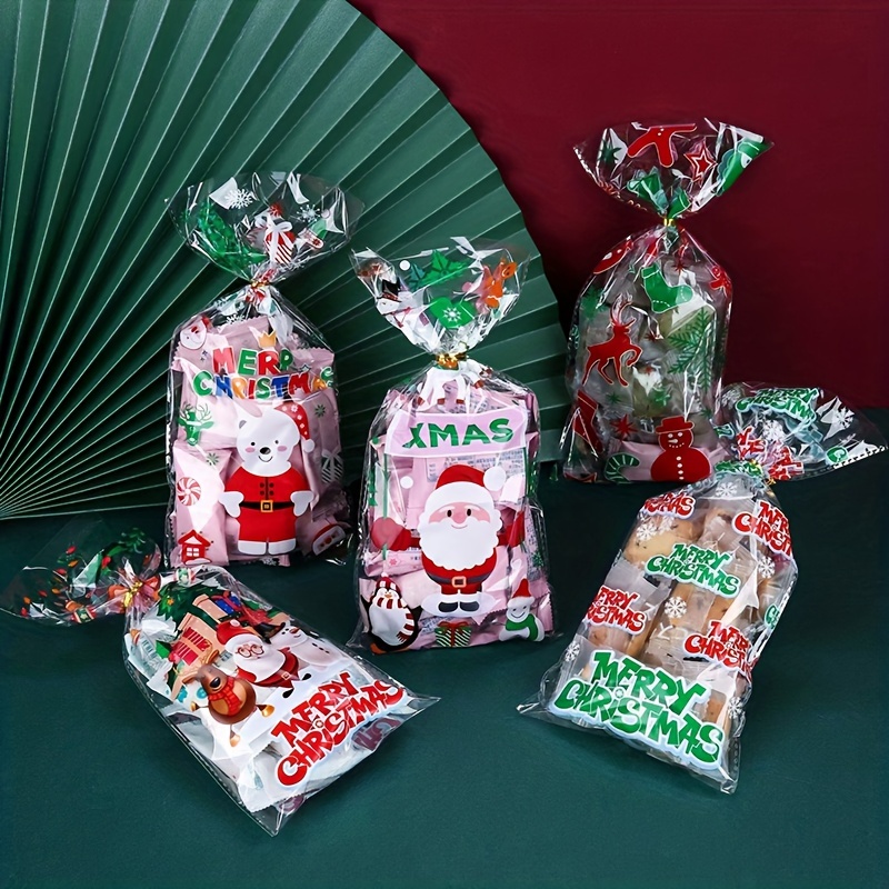 5 Christmas Gift Bags, Aluminum Foil Ziploc Bag, Resealable Bags, Party Bags,  Favor Christmas Bags, Cookie Bags, Christmas Candy Bags 