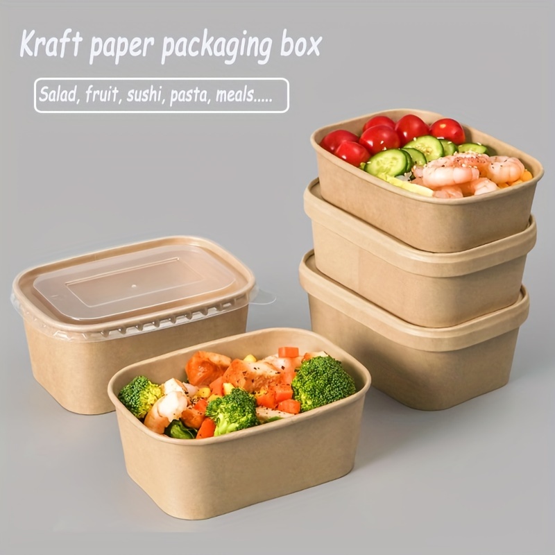 Contenedores de comida para llevar en microondas, cajas de 30 oz (paquete  de 50) recipientes resistentes a fugas y grasas, fiambrera reciclable