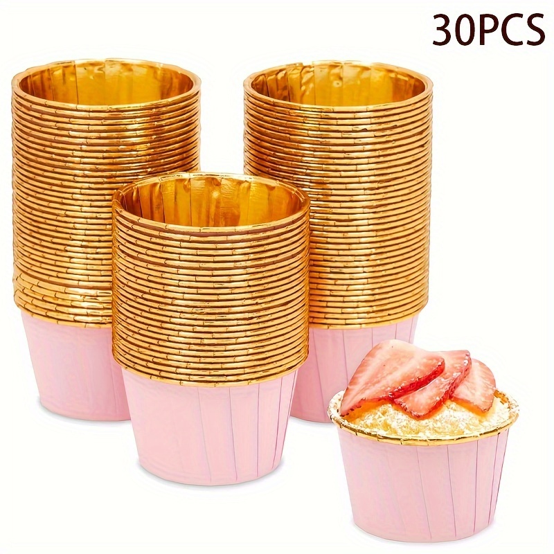 50Pcs Rectangular Cake Cup Aluminum Foil Crimping Baking Cups Heat  Resistant Cupcake Liner Molds Dessert Cake Box Cup