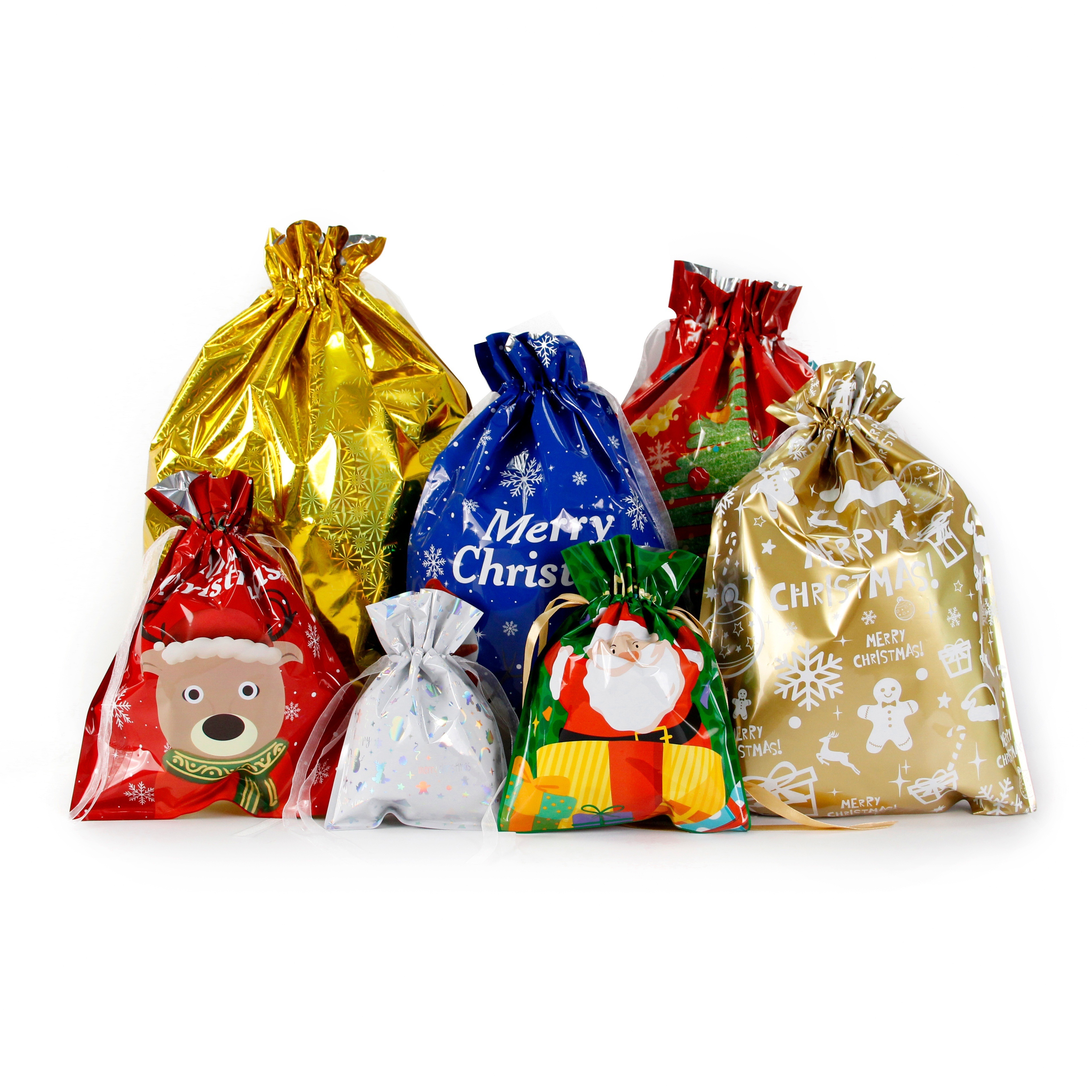 Wholesale Christmas Gift Bag Drawstring Bundle Mouth Plastic Candy