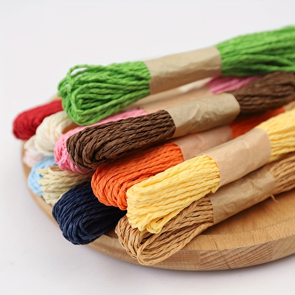 Raffia Paper Ribbon Raffia Grass Straw Ribbon Rope String Christmas Packing  Twine for Craft Decoration Gifts Wrapping Weaving Bundling (218 Yards,2
