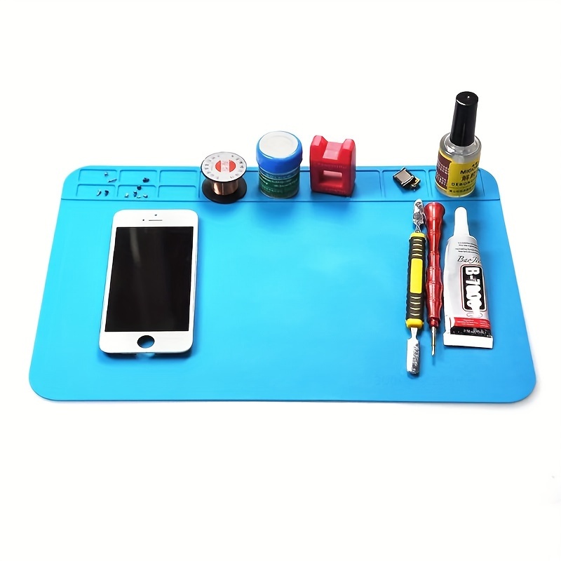 Silicone Soldering Mat, 500℃ Heat Resistant Work Mat, 450x280mm Solder Mat  Electronic Repair Mat, for Cellphone, Computer, PCB Board