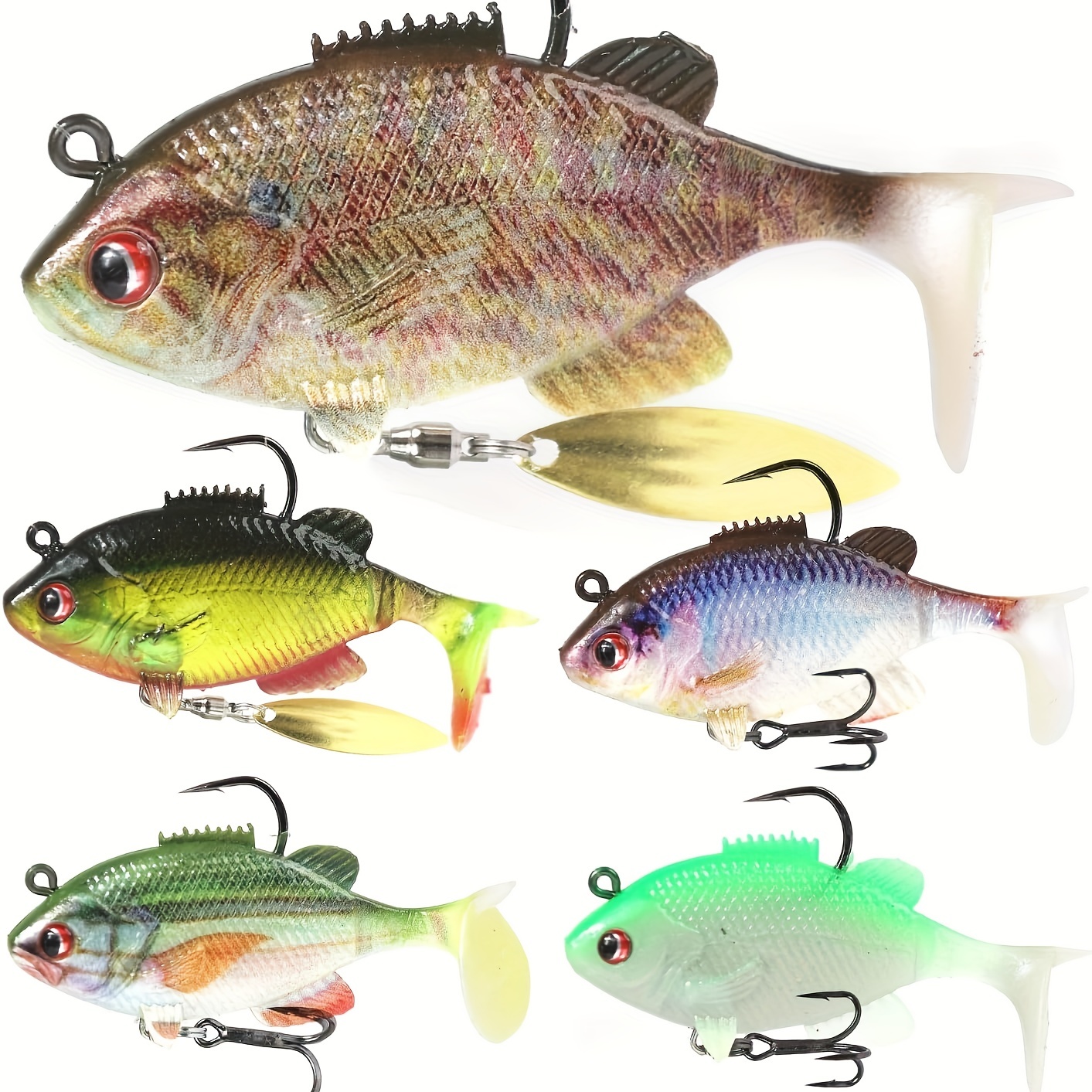 4Pack Funny Fishing Lures for Men Saltwater Fishing Lures Set Metal Jigging  Spoons for Bass Fishing Crank Baits Topwater Lures Tackle Gear for