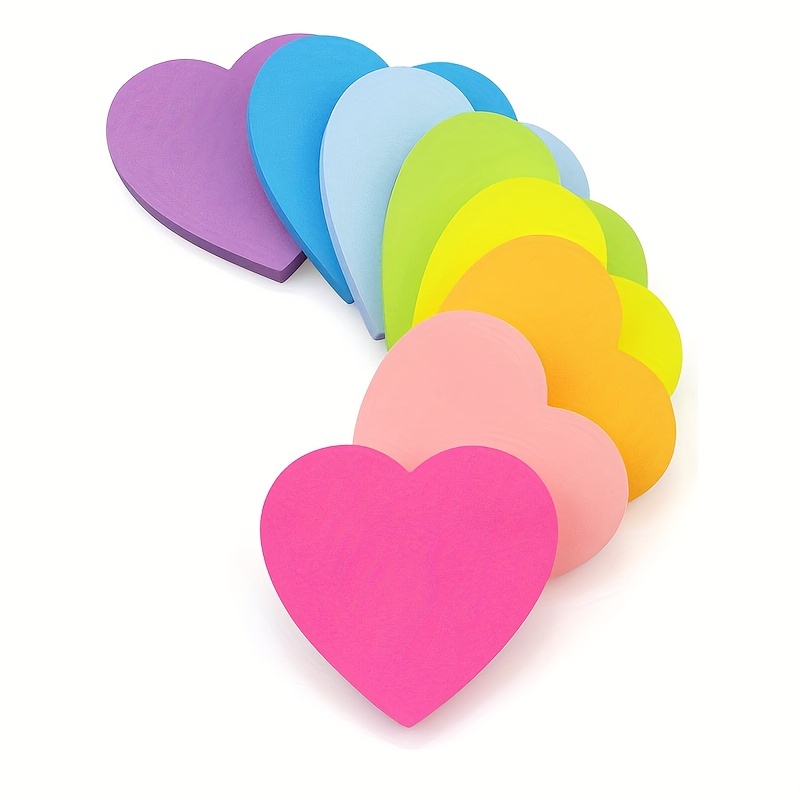 40pcs/pack Heart-shaped Sticky Notes Multi-purpose Sticky Notes Writable  For Student Use, Office, Home Self-adhesive