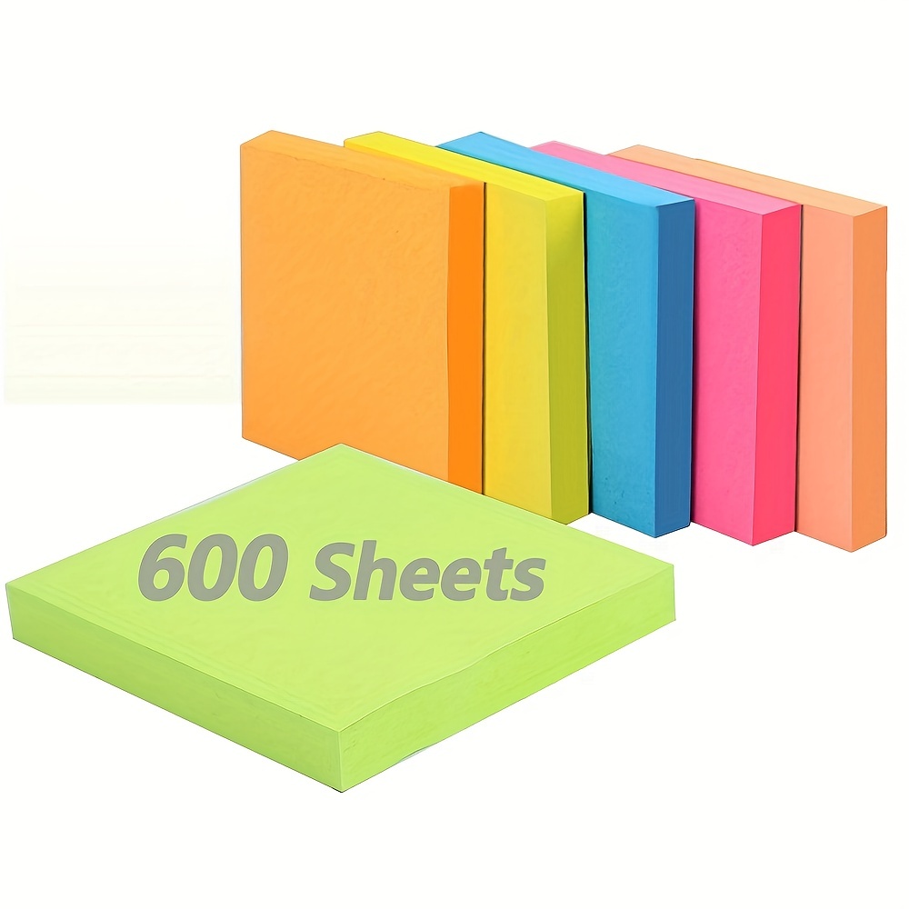 Lined Sticky Notes 4 X 6 Inch 12 Pads Large Colored Self-Stick Note with  Lines, Colorful Ruled Memo Notepads 600 Sheets 8 Candy Colors for Office
