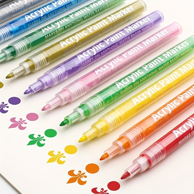 Colors Acrylic Double Tip Acrylic Paint Marker Pens Fine - Temu