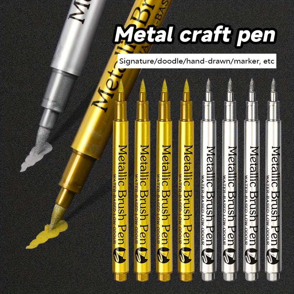 1pc Needle Drawing Metal color craft pen golden and silver paint pen Pen  crayon - Price history & Review, AliExpress Seller - Write home