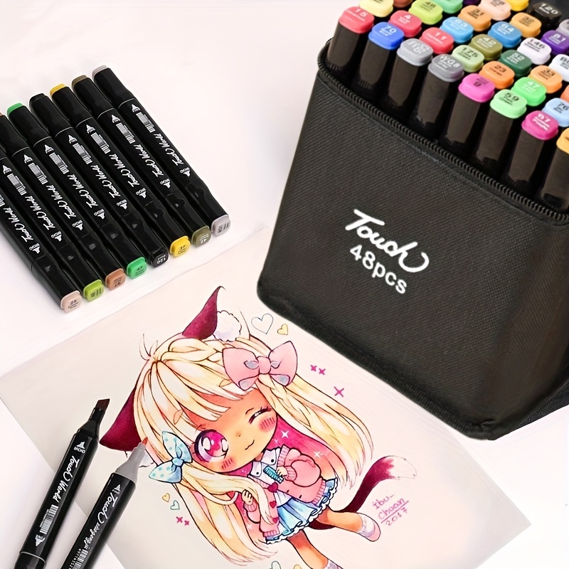 168/204/262pcs Touch Cool Art Markers Drawing Pen Brush Pen Manga