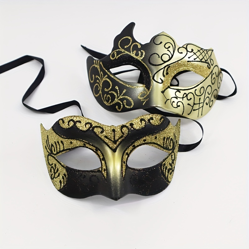 Christmas Masquerade Mask Golden Mental Half Face Decorative Props For  Carnival Party Cosplay Costume