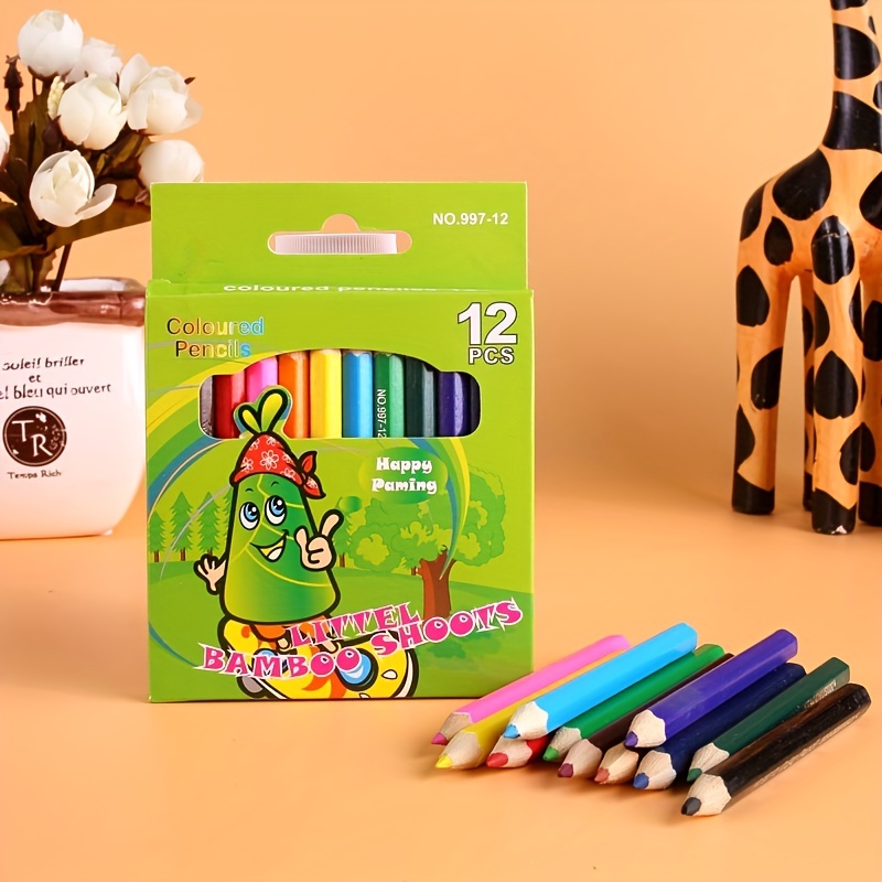 12pcs/set Color Pencil Boxed Set For Children, Students Drawing, Coloring,  Cartoon Doodle Design