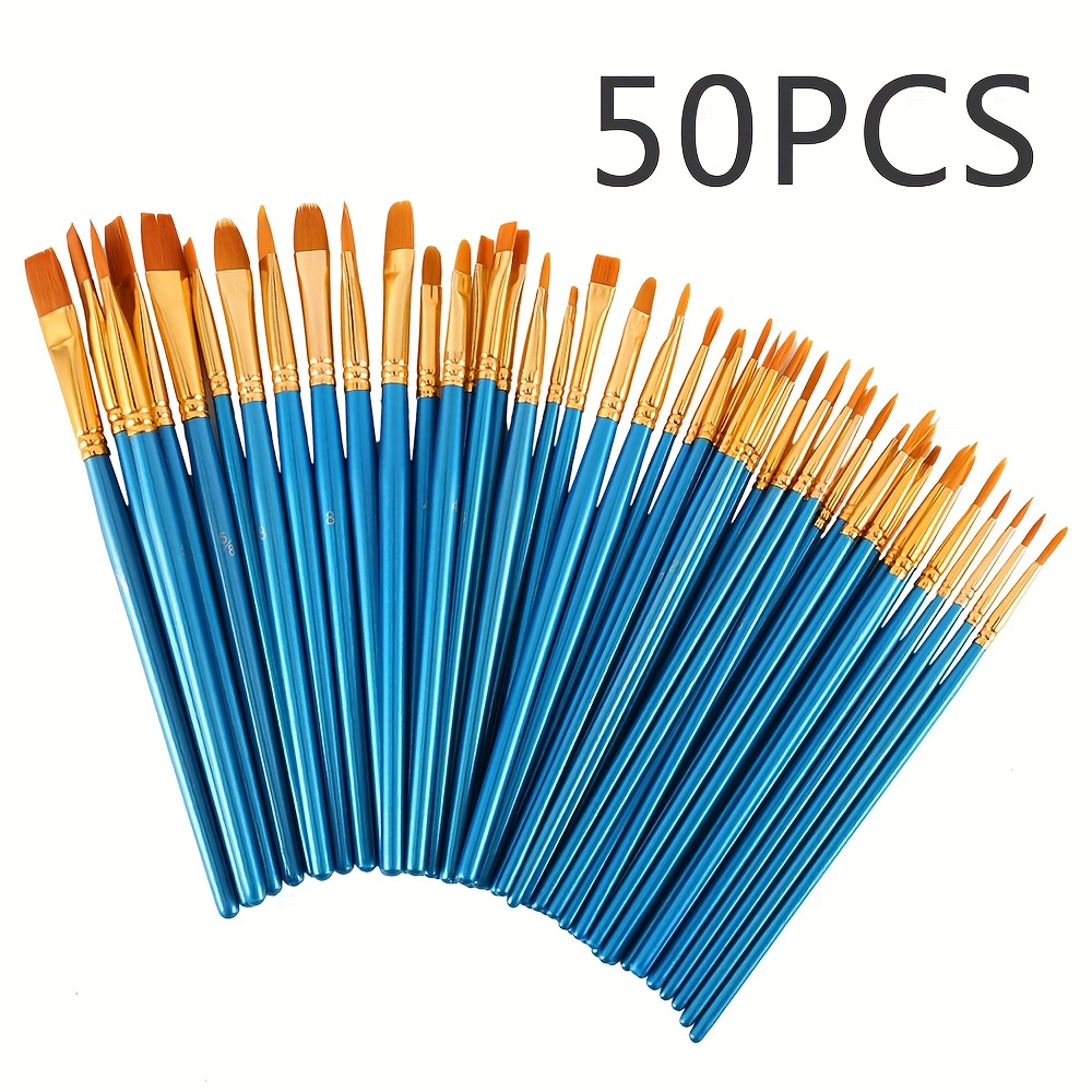 24pcs Painting Brushes, Multi-Sized Oil Painting Brushes with Oil Painting  Knife Synthetic Watercolor Acrylic Paint Brush for Acrylic, Watercolor, Oil
