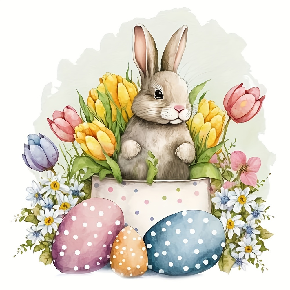 Easter Diamond Painting Greeting Cards Kits,easter Bunny Eggs