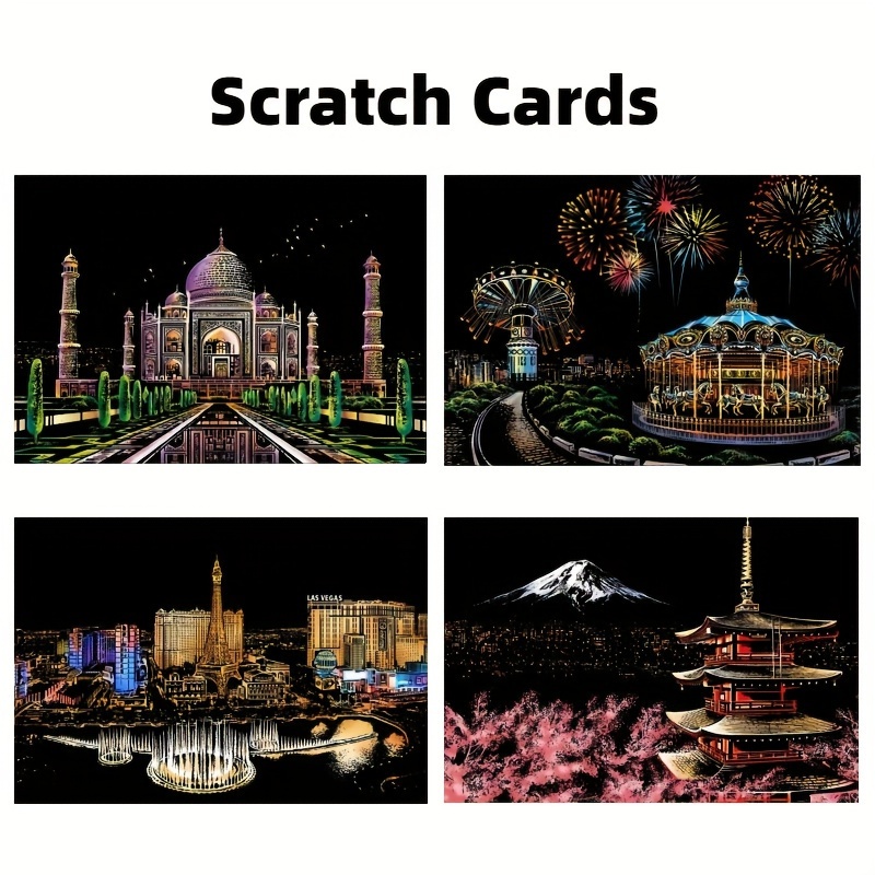 Scratch off Paper, 50 Pieces Scratch Paper Art Set for Kids Adults