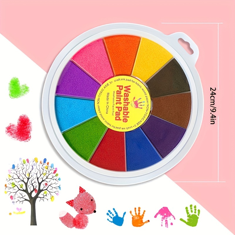 6 Pcs Hand Ink Pad Stamp Pad Washable Finger Palm Ink Colorful Graffiti Ink Pad for Children Kids (Random Color), Size: 18, Other