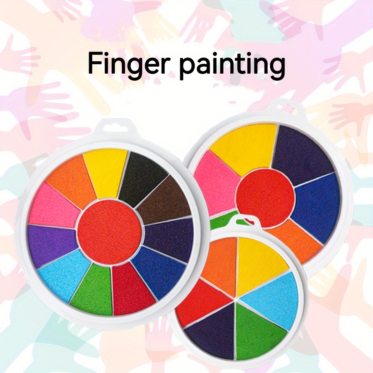 Funny Finger Paint Kit, 25 Color Washable Finger Paint and 12 Pack Stampers  for Kids Finger Drawing Early Learning Toys DIY Crafts Painting School
