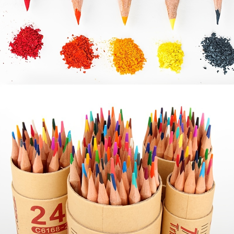 24 Colors Checking Pencils Double Colored Pencil Erasable - Temu