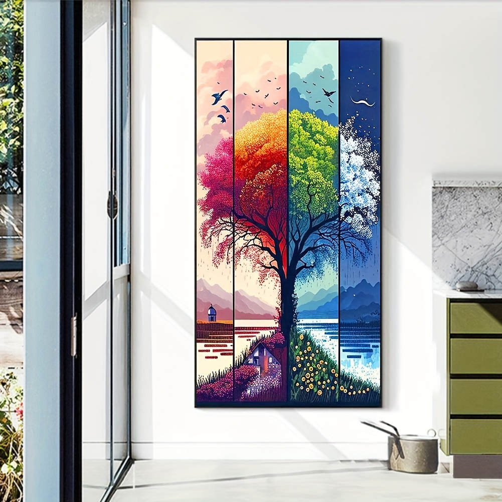 4 Pack 5D Diamond Painting Bookmarks Beautiful Four Seasons Trees Leather  Tassel Bookmark with Diamond Painting Kits - AliExpress