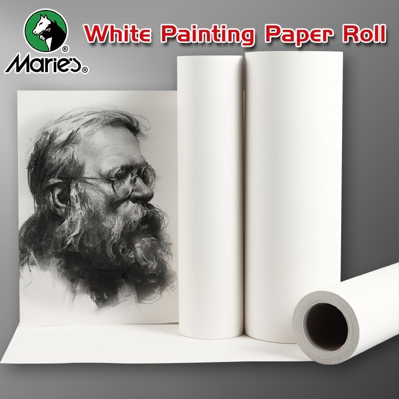 Rouleau de papier kraft blanc pour dessin et peinture - Creastore