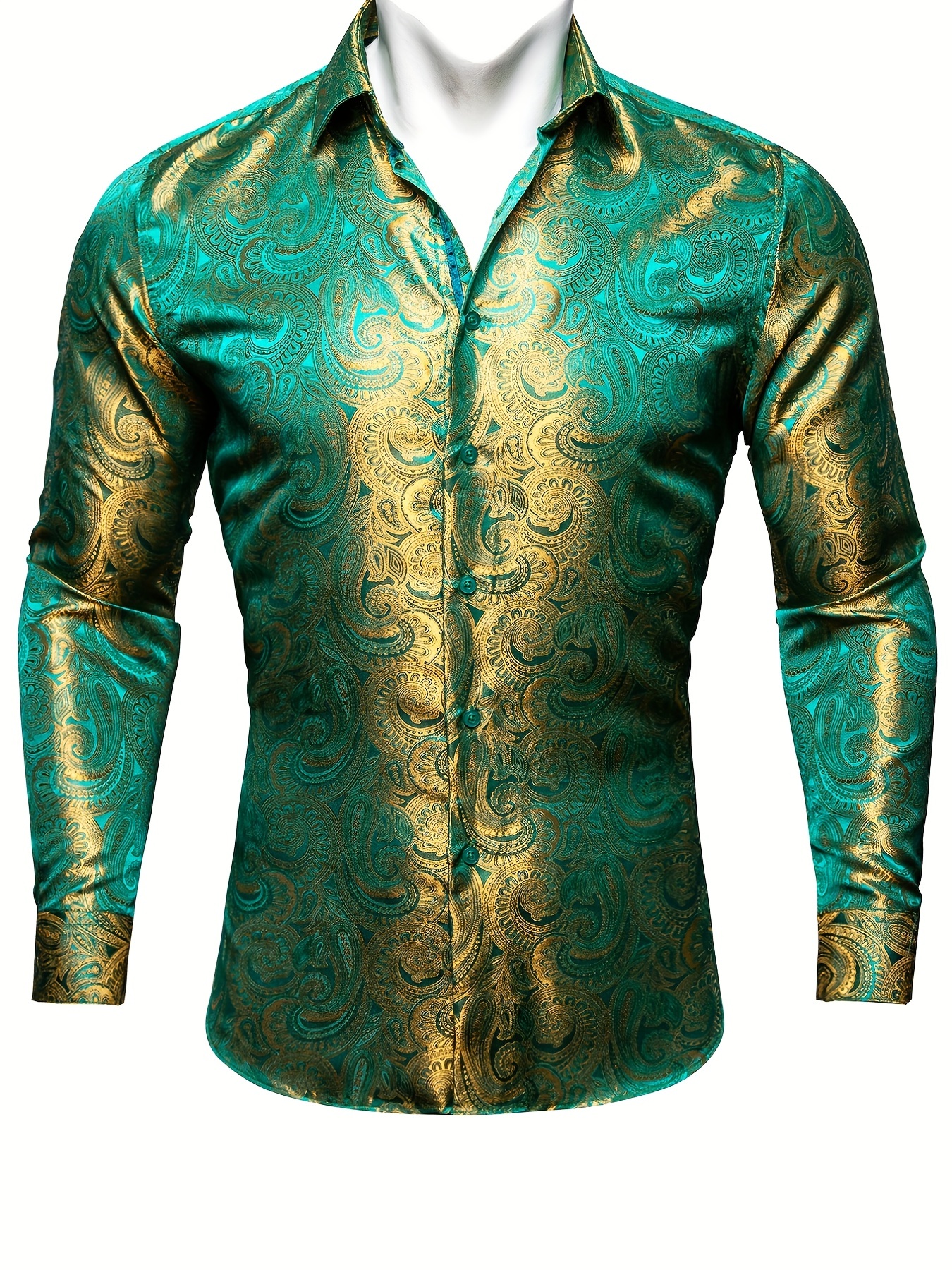 Men's Gold Paisley Shirt