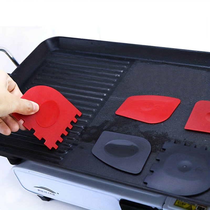 Durable Pan Scrapers Red And Black Plastic Pan Scraper Tools - Temu