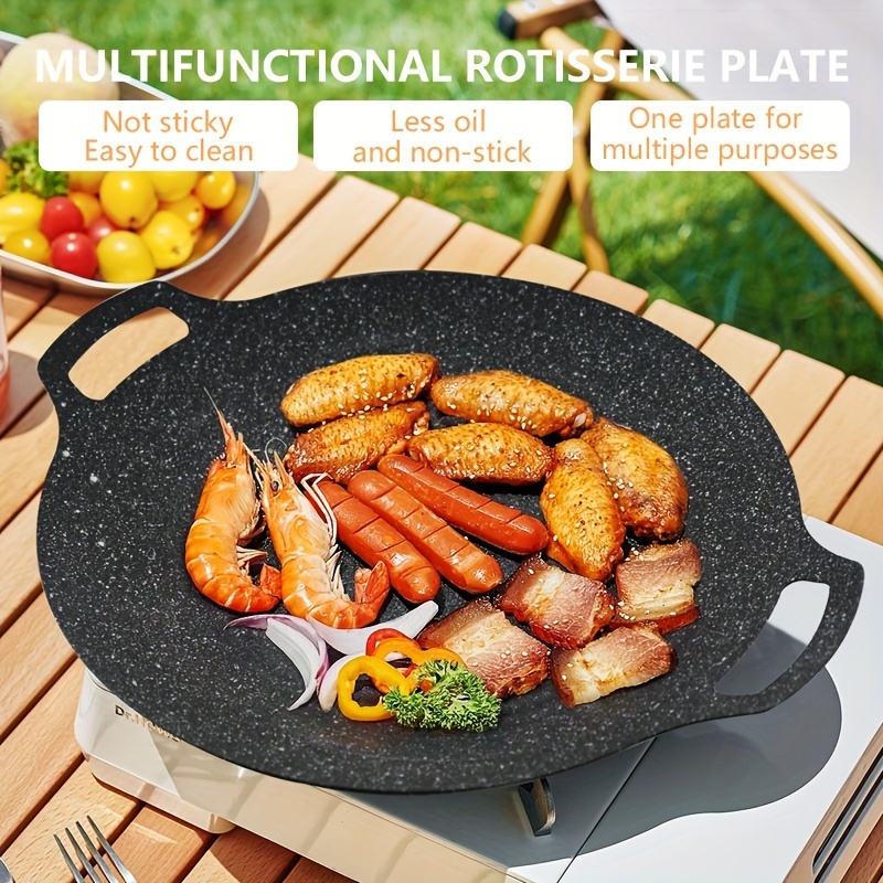 Mini BBQ Grill Pan Barbecue Griddle Frying Pan for Camping Outdoor Picnic  Teppanyaki Grill Plate Outdoor