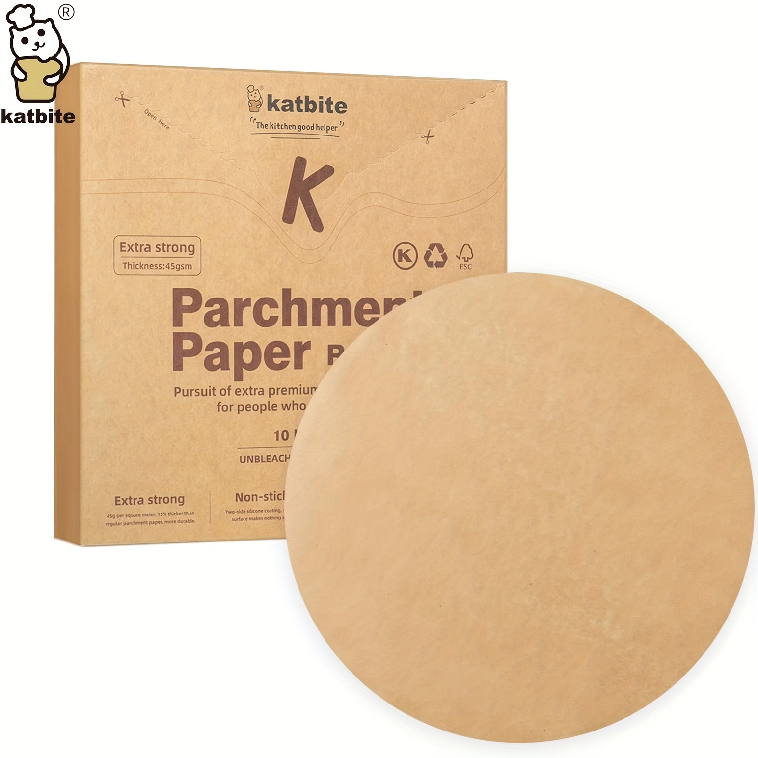 100 Uds. Revestimientos para freidora de aire, papel engrasado  antiadherente para hornear para bandeja de horno (círculo blanco de 16CM)